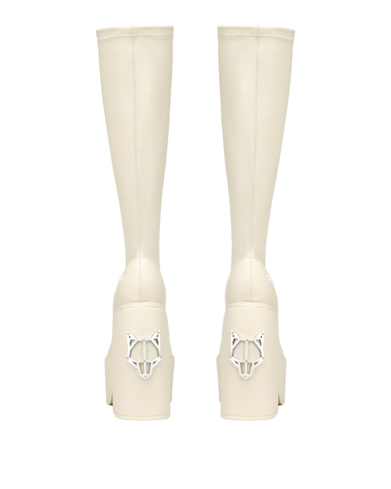 Női Naked Wolfe Spice Stretch Csizma Fehér | VWJ9940UJ