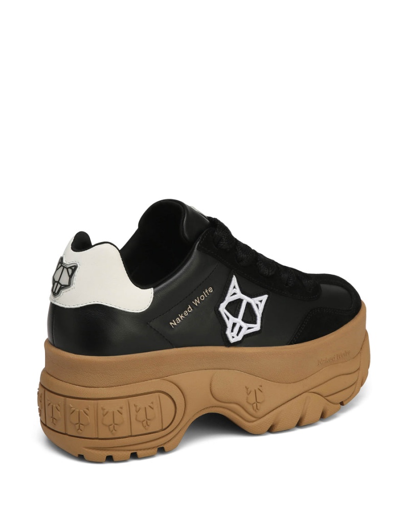 Női Naked Wolfe Warrior Bőr Sportcipő Fekete | XZX2555DQ