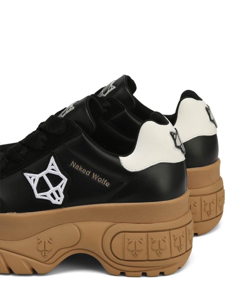 Női Naked Wolfe Warrior Bőr Sportcipő Fekete | XZX2555DQ