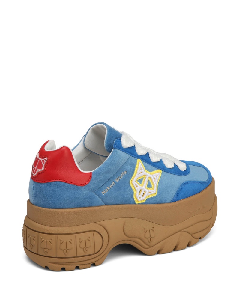 Női Naked Wolfe Warrior Velvet Sportcipő Kék Piros | UEX9615HV