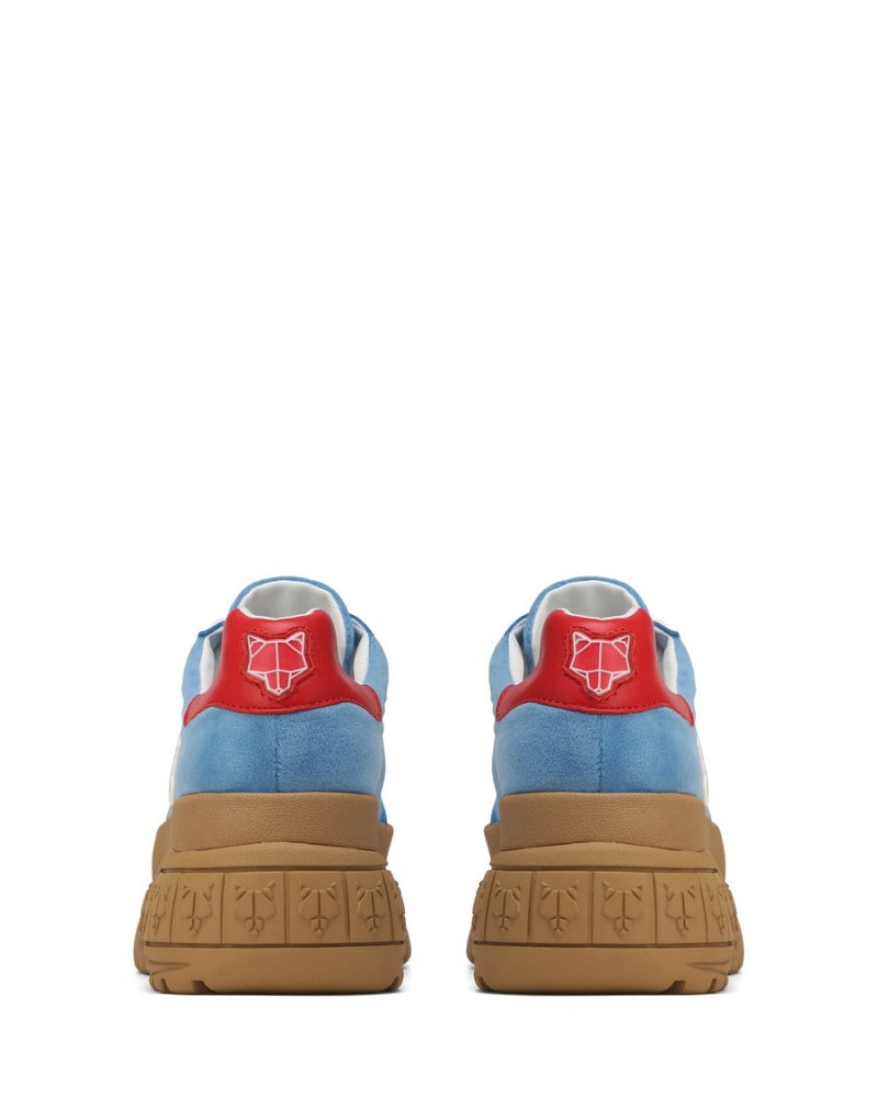 Női Naked Wolfe Warrior Velvet Sportcipő Kék Piros | UEX9615HV